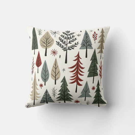 Scandinavian Christmas Trees – Minimalist Holiday クッション (裏面)