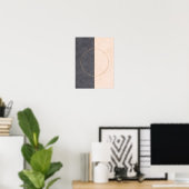 Scandinavian Circle Line Wall Art – Neutral Print ポスター (ホームオフィス)