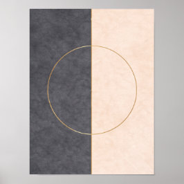 Scandinavian Circle Line Wall Art – Neutral Print ポスター