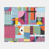 Scandinavian colorful pattern フリースブランケット (正面(横))