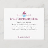 Scandinavian Cupcake Bread Care Instructions サンキューカード (正面)