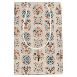 Scandinavian Deer Holiday ミディアムペーパーバッグ