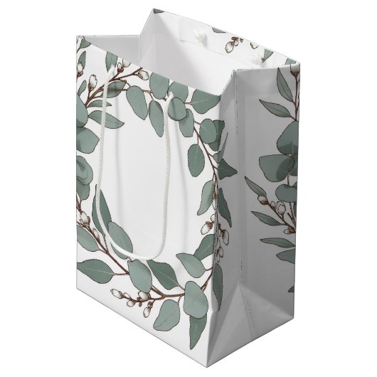 Scandinavian Eucalyptus Easter Gift Bag ミディアムペーパーバッグ (正面アングル)