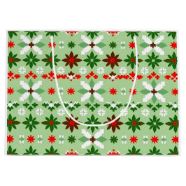 Scandinavian Fair Isle Christmas ラージペーパーバッグ
