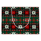 Scandinavian Fair Isle Christmas ラージペーパーバッグ (正面)