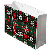 Scandinavian Fair Isle Christmas ラージペーパーバッグ (裏面アングル)