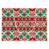Scandinavian Fair Isle Christmas ラージペーパーバッグ (正面)