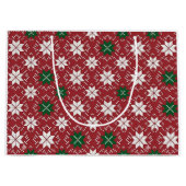 Scandinavian Fair Isle Christmas ラージペーパーバッグ (正面)