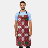Scandinavian Fair Isle Christmas Edition 1 エプロン (着用した状態)