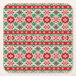 Scandinavian Fair Isle Christmas Edition 2 スクエアペーパーコースター