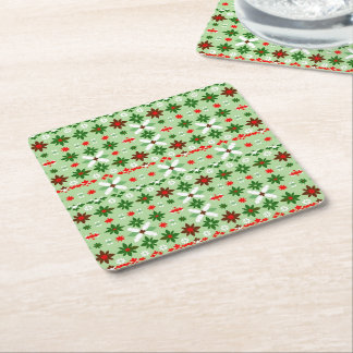 Scandinavian Fair Isle Christmas Edition 4 スクエアペーパーコースター