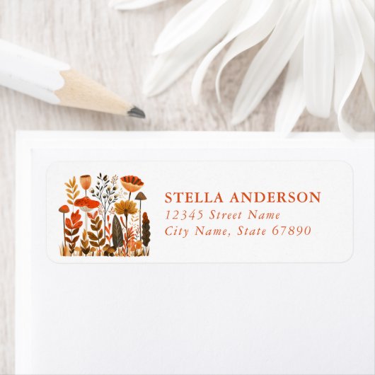 Scandinavian Fall Return Address Label ラベル (インサイチュ)