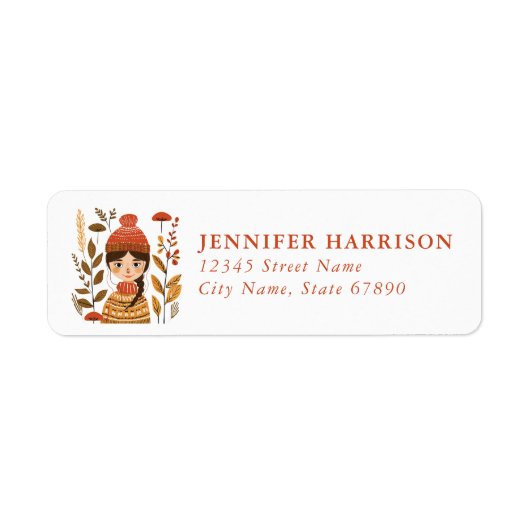 Scandinavian Fall Return Address Labels ラベル (正面)