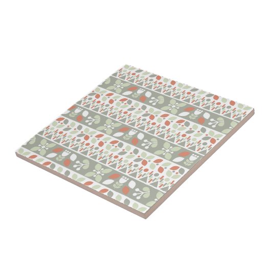  Scandinavian Floral Folk Design Pattern  タイル (側面)