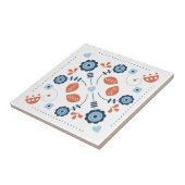 Scandinavian Floral Folk Pattern Design タイル (側面)