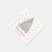 Scandinavian Folk-art Christmas Tree Family Name スタンダードカクテルナプキン (角)