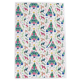 Scandinavian Folk Art Christmas Tree Gift Bag ミディアムペーパーバッグ