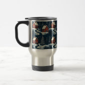 Scandinavian Folk Art Cozy Winter Cabin Mug トラベルマグ (左)
