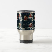 Scandinavian Folk Art Cozy Winter Cabin Mug トラベルマグ (中央)