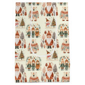 Scandinavian Folk Art Festive Holiday ミディアムペーパーバッグ (裏面)