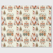 Scandinavian Folk Art Festive Holiday ラッピングペーパー (フラット)