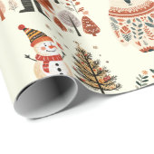 Scandinavian Folk Art Festive Holiday ラッピングペーパー (ロールコーナー)