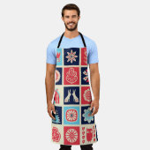 Scandinavian folk art seamless vintage pattern wit エプロン (着用した状態)