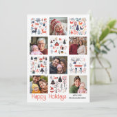 Scandinavian folk art six photo collage Christmas  シーズンカード (スタンド正面)