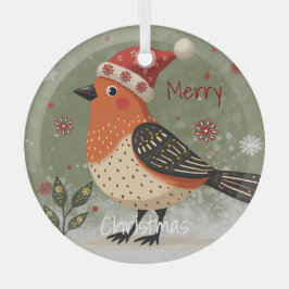 Scandinavian Folk Art style  ガラスオーナメント