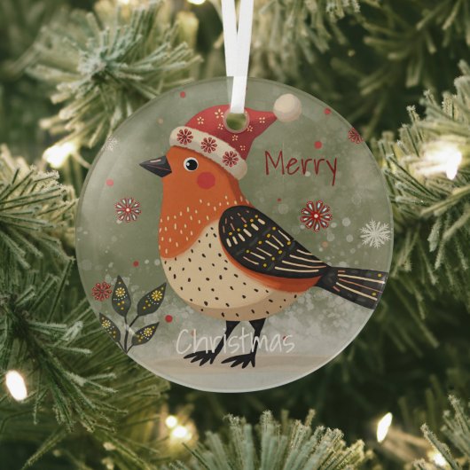 Scandinavian Folk Art style  ガラスオーナメント (インサイチュ)