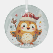 Scandinavian Folk Art Style ガラスオーナメント (正面)