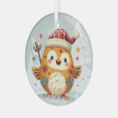 Scandinavian Folk Art Style ガラスオーナメント (正面左)