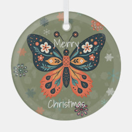 Scandinavian Folk Art Style ガラスオーナメント