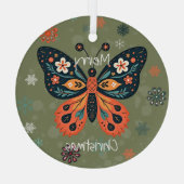 Scandinavian Folk Art Style ガラスオーナメント (裏面)