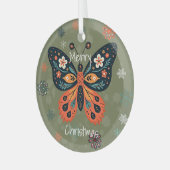 Scandinavian Folk Art Style ガラスオーナメント (正面左)