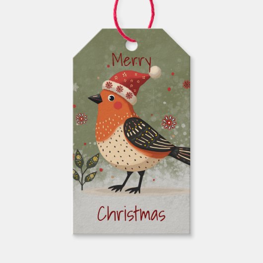 Scandinavian Folk Art style ギフトタグ (正面)