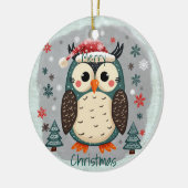 Scandinavian Folk Art Style セラミックオーナメント (左)