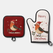 Scandinavian Folk Art style  鍋つかみ&鍋敷きセット (正面)