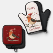 Scandinavian Folk Art style  鍋つかみ&鍋敷きセット (正面/裏面)