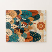 Scandinavian Folk Art Village - Autumn Hills & Coz ジグソーパズル (横)