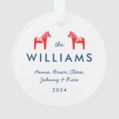 Scandinavian Folk Dala Horse Christmas  オーナメント (裏面)