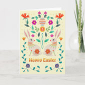 Scandinavian Folk Easter Bunnies  カード (正面)