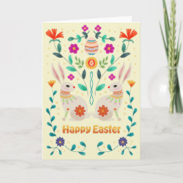 Scandinavian Folk Easter Bunnies  カード