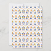 Scandinavian Folk Flowers Blue Yellow Chic Wedding 招待状 (裏面)