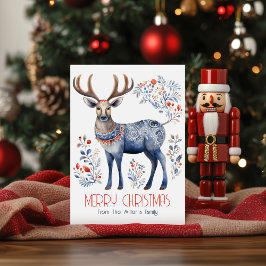Scandinavian Folk Reindeer Christmas Party Invite 招待状