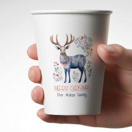 Scandinavian Folk Reindeer Christmas Supplies 紙コップ