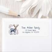 Scandinavian Folk Reindeer Personalized Text ラベル (インサイチュ)
