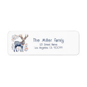 Scandinavian Folk Reindeer Personalized Text ラベル (正面)
