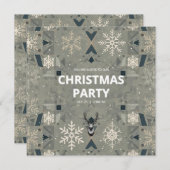 Scandinavian Geometric Christmas Party Invitation 招待状 (正面/裏面)