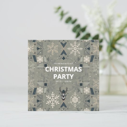Scandinavian Geometric Christmas Party Invitation 招待状 (スタンド正面)